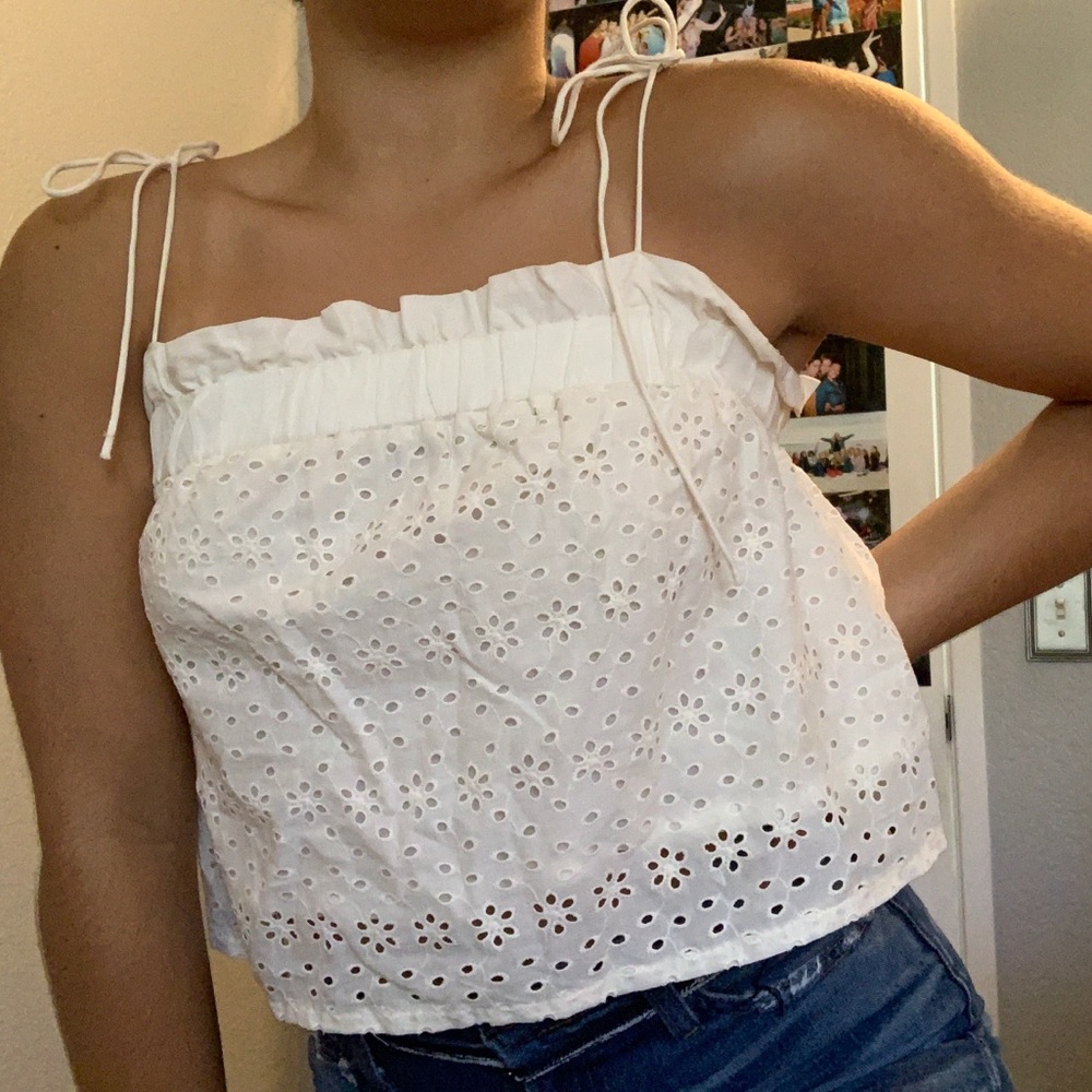 tie eyelet crop top
